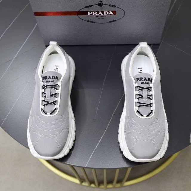 Prada -High-end quality original casual sports shoes -Upper: brand high merceriz