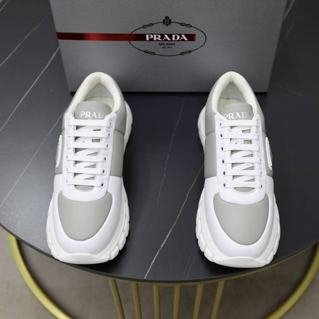 Prada -High-end quality original -Upper: imported soft calfskin, silk-screen bra