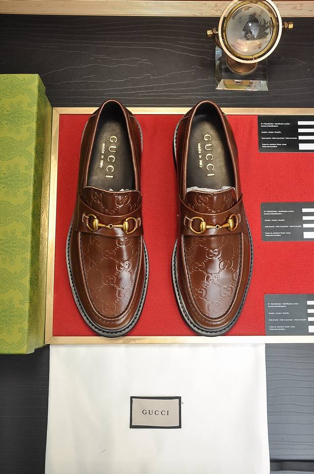 Factory price P Italy's top luxury men's shoes giant Gucci, full cowhide lining