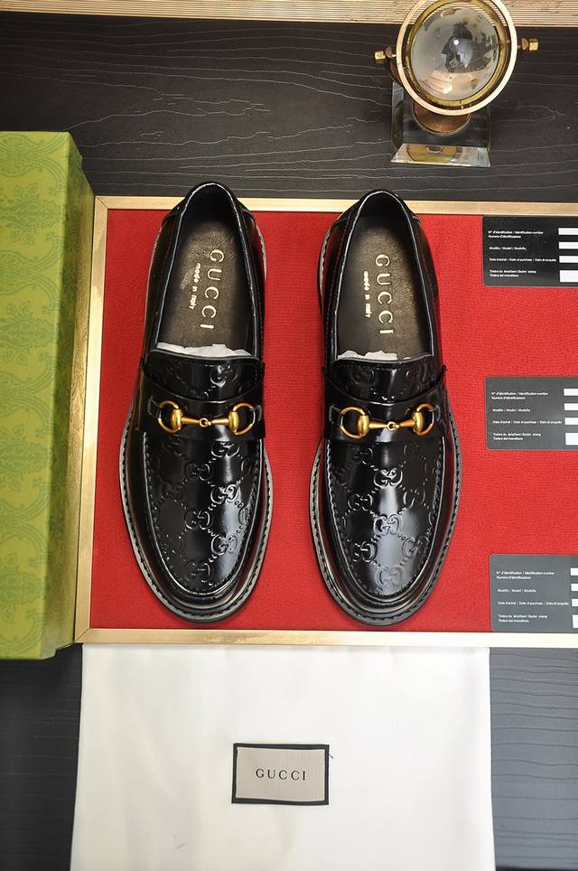 Factory price P Italy's top luxury men's shoes giant Gucci, full cowhide lining