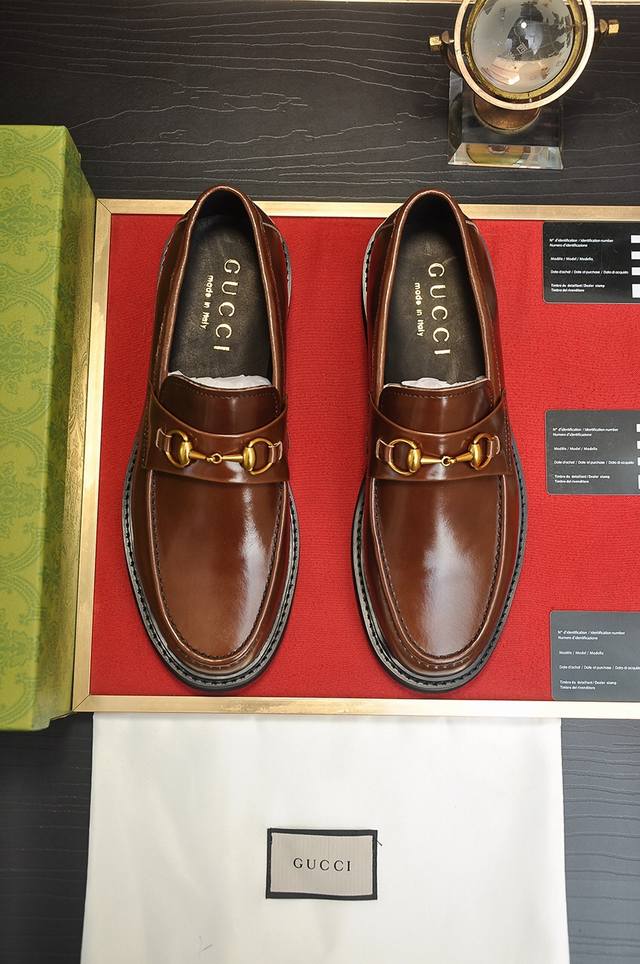Factory price P Italy's top luxury men's shoes giant Gucci, full cowhide lining