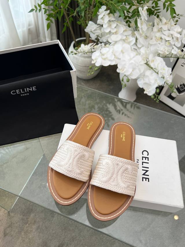 2025 Spring and Summer Ceiine Arc de Triomphe Logo Sandals A high-end celebrity