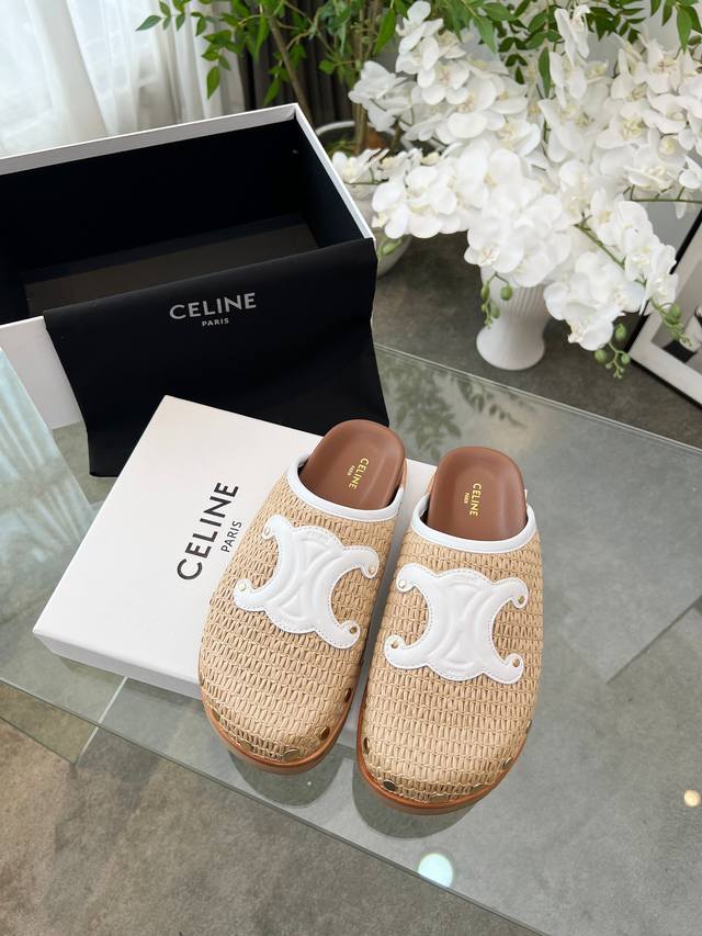 Celine new spring and summer Arc de Triomphe Birkenstock closed toe slippers Ret