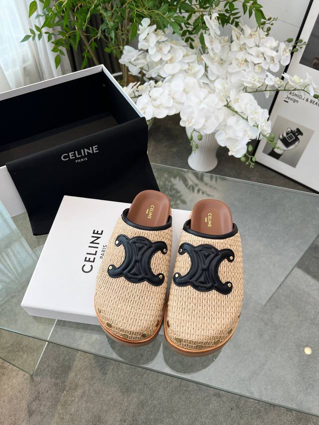 Celine new spring and summer Arc de Triomphe Birkenstock closed toe slippers Ret