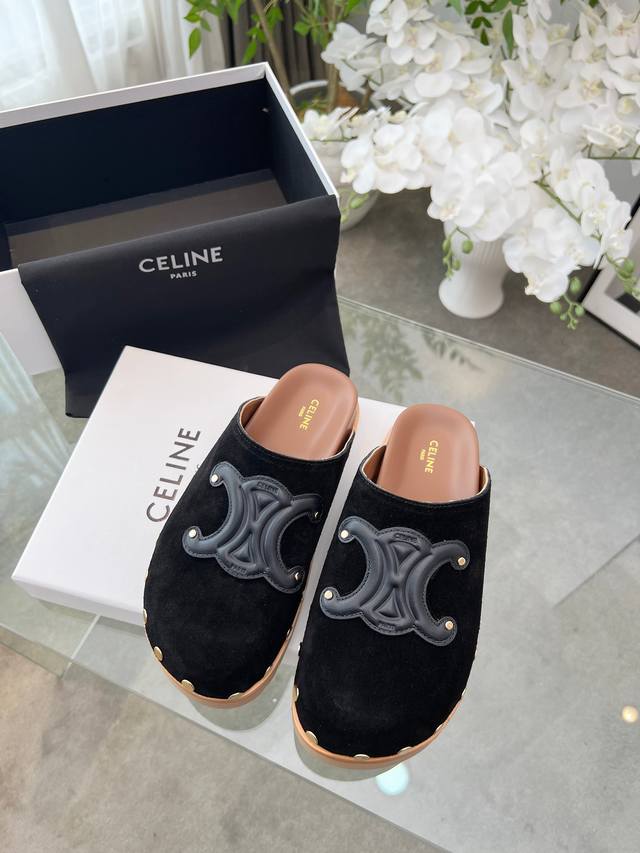 Celine spring and summer new Arc de Triomphe Birkenstock closed toe slippers Ret