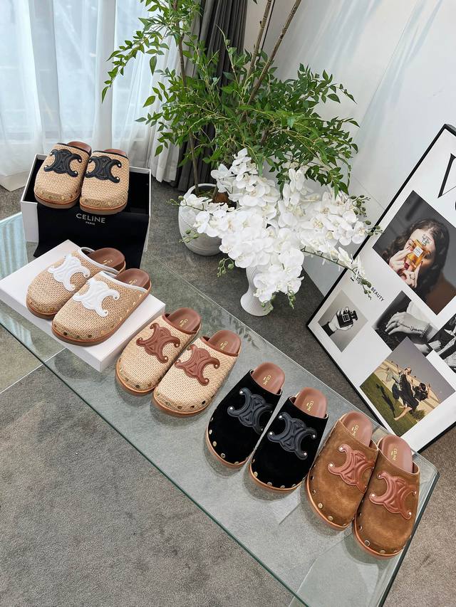 Celine new spring and summer Arc de Triomphe Birkenstock closed toe slippers Ret
