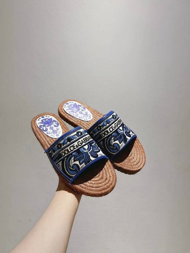 Dg new style 35-43 size, hemp rope bottom slippers, sheepskin print lining, foot