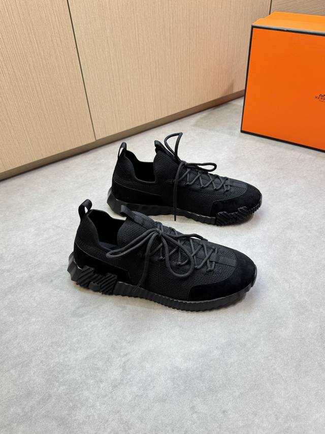 Hermes -High-end quality original casual sports shoes -Upper: suede calfskin, br