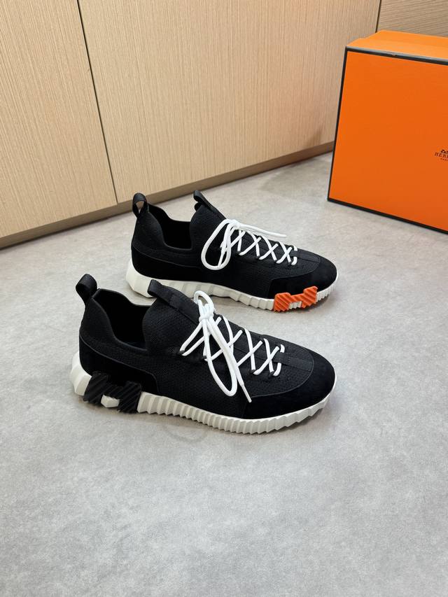 Hermes -High-end quality original casual sports shoes -Upper: suede calfskin, br