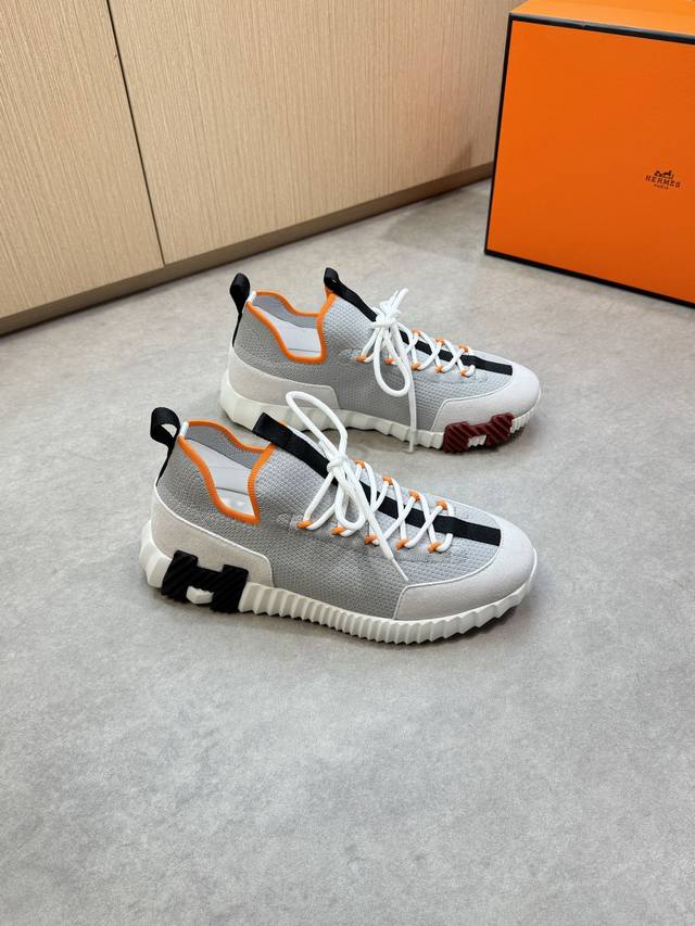 Hermes -High-end quality original casual sports shoes -Upper: suede calfskin, br