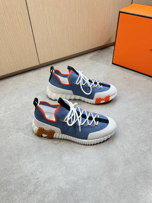 Hermes -High-end quality original casual sports shoes -Upper: suede calfskin, br