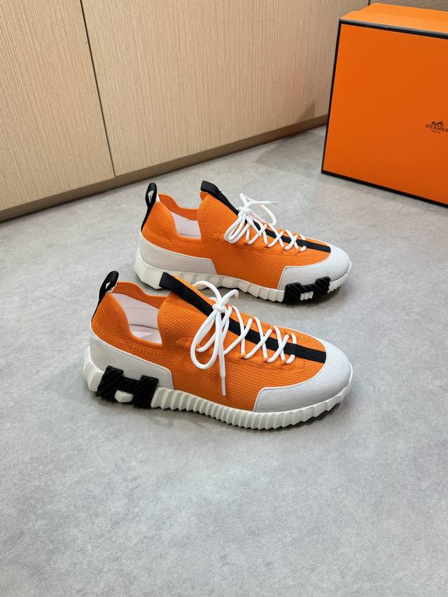 Hermes -High-end quality original casual sports shoes -Upper: suede calfskin, br