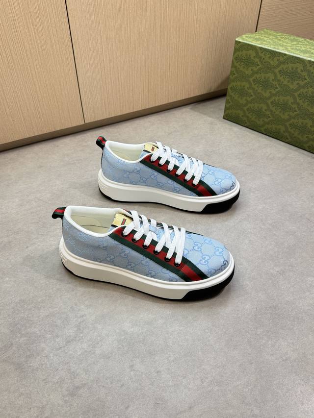 Gucci -High-end quality original casual sports shoes -Upper: brand totem cloth,