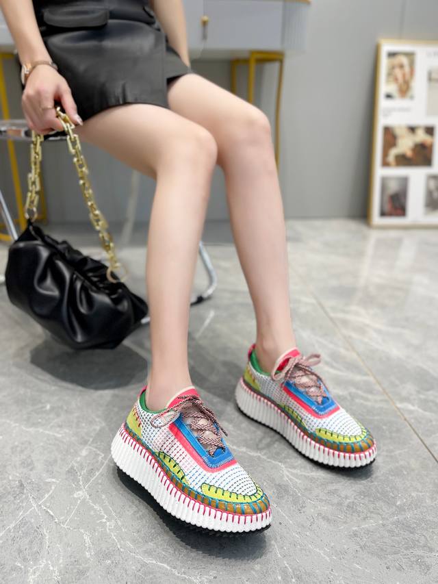 2630 Spring and Summer Chloe Nama Sneaker Rainbow Series Sports Shoes, the same