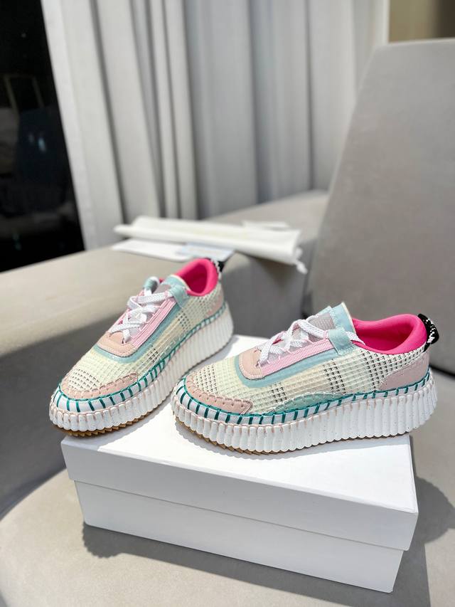 2630 Spring and Summer Chloe Nama Sneaker Rainbow Series Sports Shoes, the same