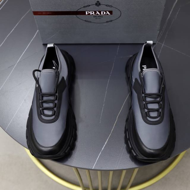 Prada -High-end quality original -Upper: imported cowhide stitching mesh upper,