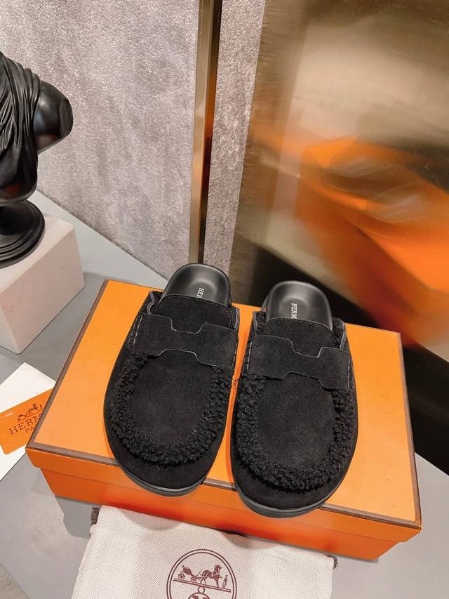 Actual Price: Top luxury version of Hermes cute half-slippers. Classic family la