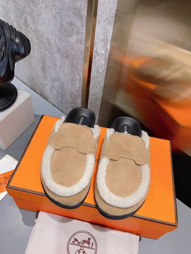Actual Price: Top luxury version of Hermes cute half-slippers. Classic family la