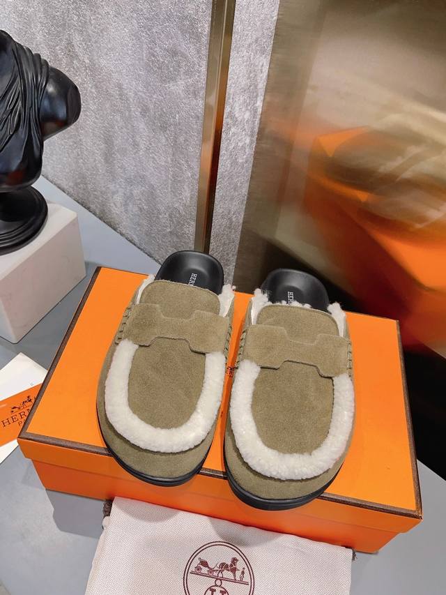 Actual Price: Top luxury version of Hermes cute half-slippers. Classic family l