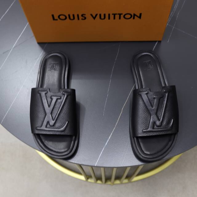 Factory Price Pp: Lv Donkey Louis Portofino Sandals are made of soft grained co