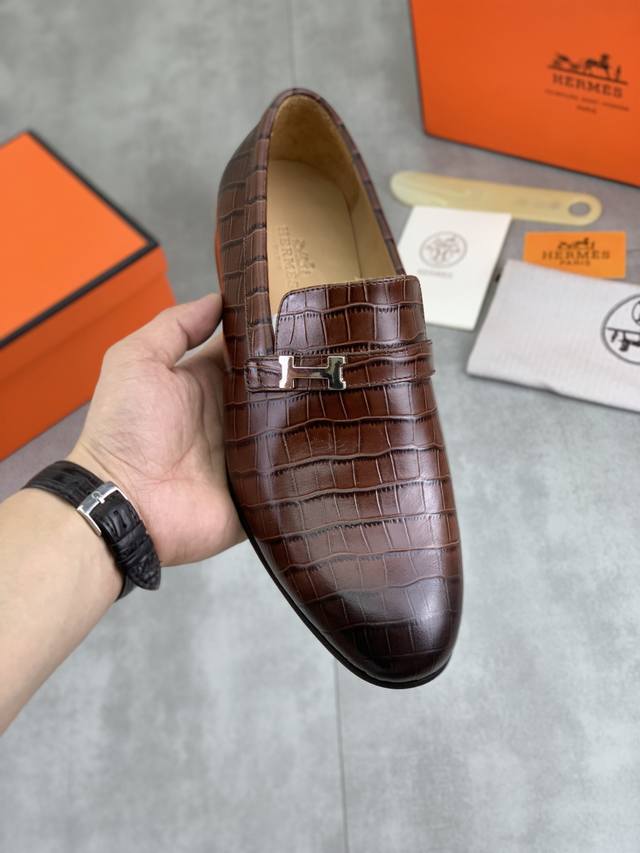 Factory P price P real price Hermes Hermes men's latest casual business leather