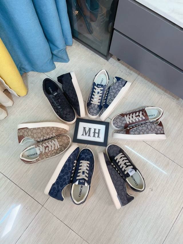Factory Price P Coach exclusive new men's low-top casual lace-up sneakers, casu
