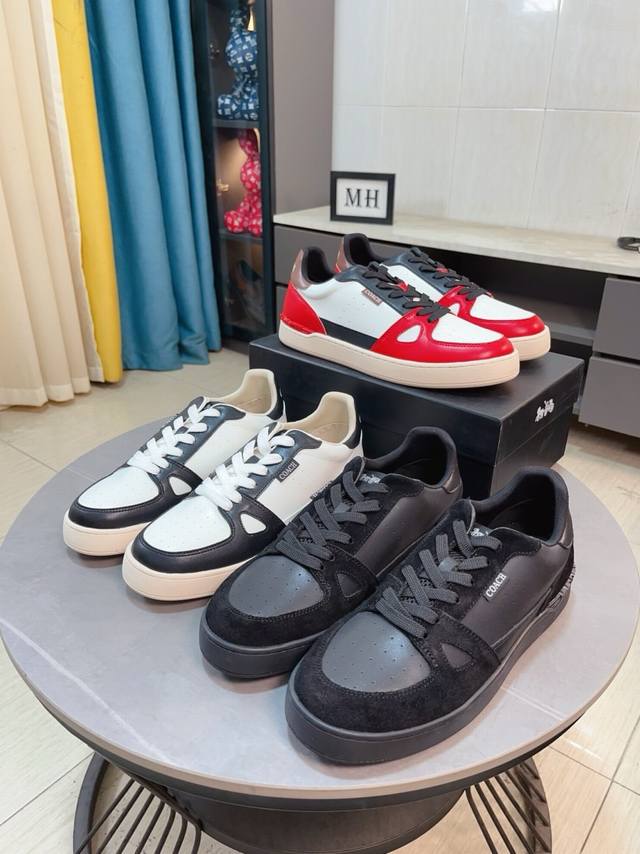 Factory Price P Coach exclusive new men's low-top casual lace-up sneakers, casu