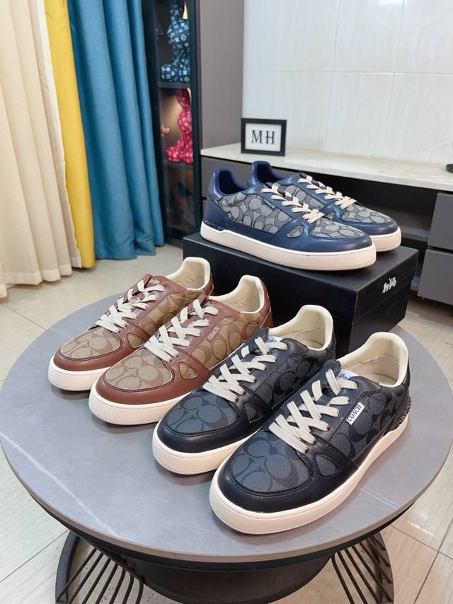 Factory Price P Coach exclusive new men's low-top casual lace-up sneakers, casu