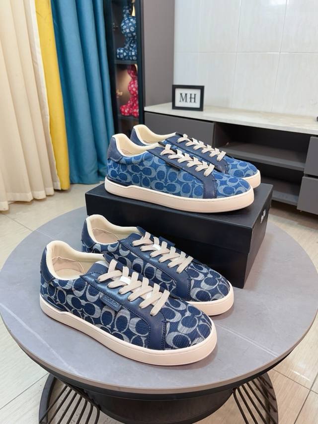 Factory Price P Coach exclusive new men's low-top casual lace-up sneakers, casu