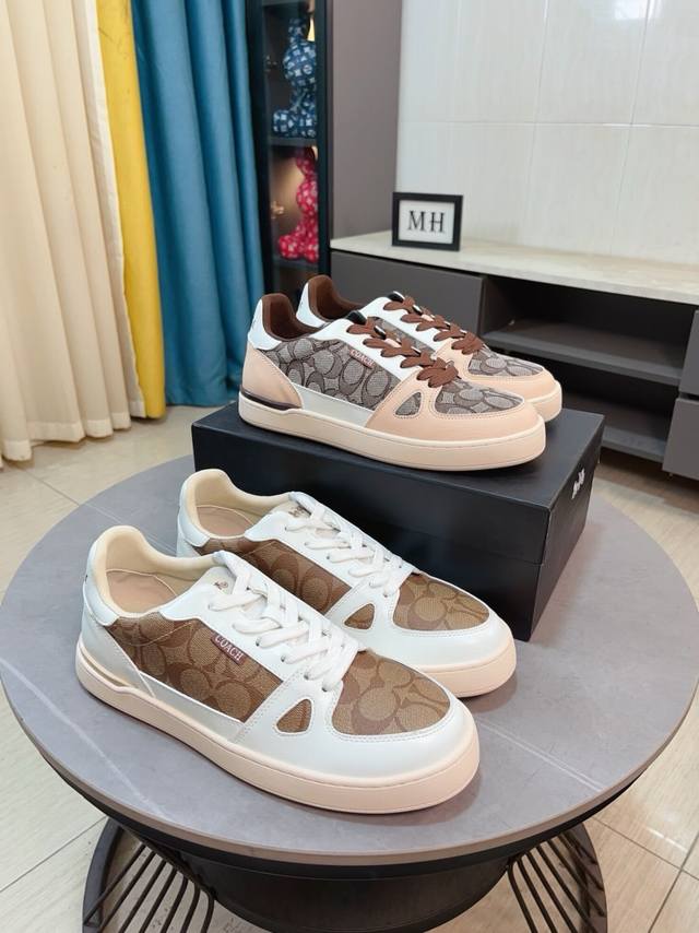 Factory Price P Coach exclusive new men's low-top casual lace-up sneakers, casu