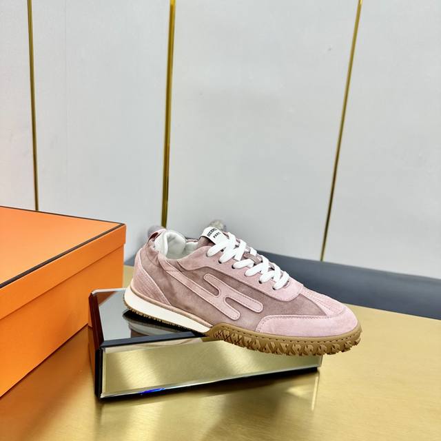 Men's size +10 Hermes top version# Hermes Deep series couple's white shoes casua