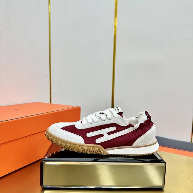 Men's size +10 Hermes top version# Hermes Deep series couple's white shoes casua