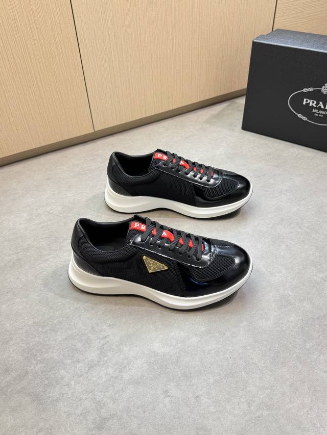 Prada -High-end quality original casual sports shoes -Upper: imported open-edge