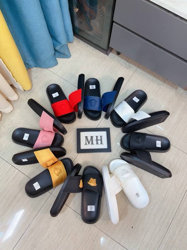 Factory Price P Versace New Men's Casual Slippers Series! 1:1 Review Global Lim