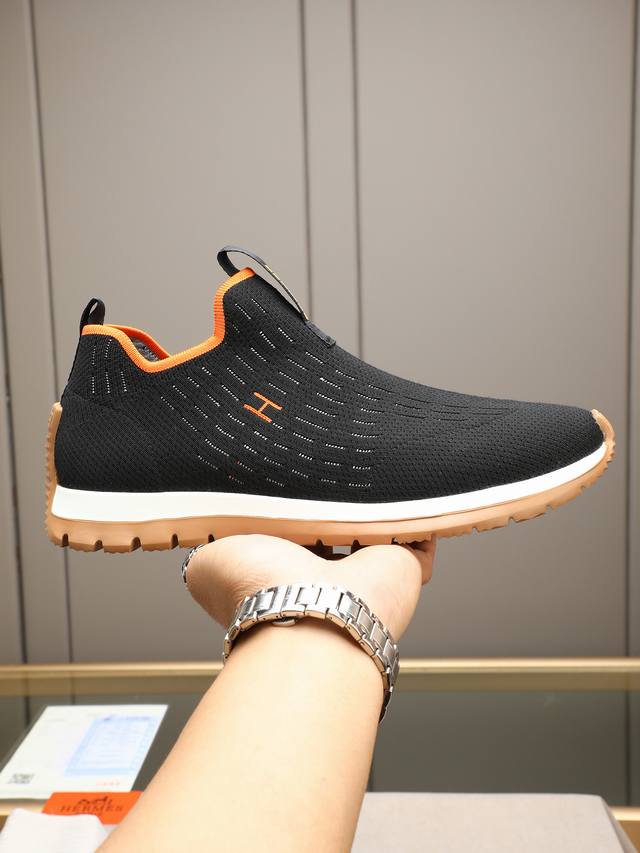 Herme* Hermes fashion casual sports shoes, finely crafted, custom imported flyin