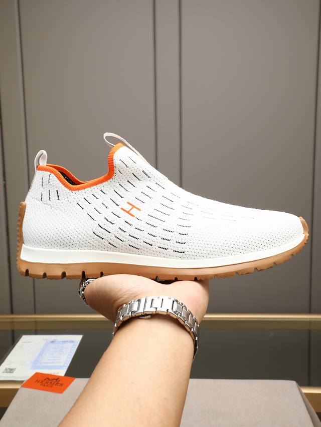 Herme* Hermes fashion casual sports shoes, finely crafted, custom imported flyin