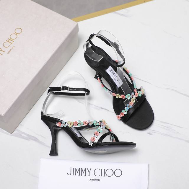 The highest version Jimmy Choo's latest sandals 2025Ss small flower decorated s