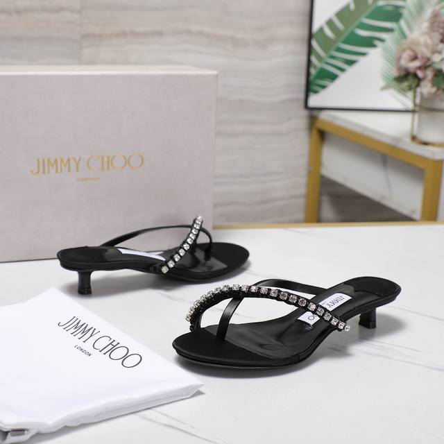The highest versionJimmy Choo's latest flip-flops2025Ss hand-sewn diamond chain