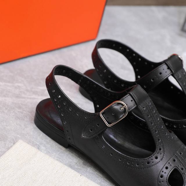 Top versionHermes 24S Spring and Autumn Flat ShoesClassic Ballet Shoes Mary Jane