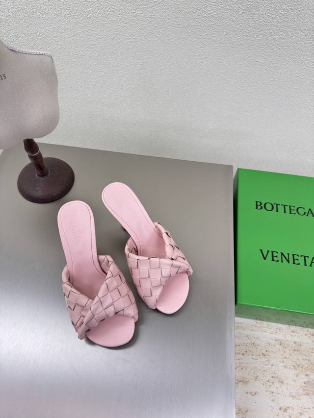 8Cm High heel series Bv Blink series slippers 15mm braided single shoes genuine