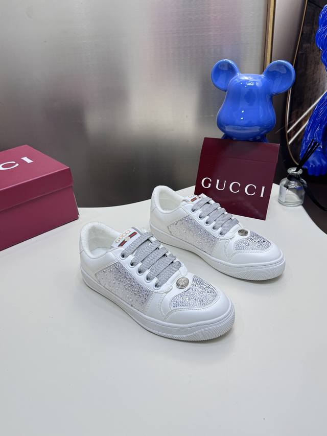 Factory: Gucci with diamonds New upgraded Gucci dirty shoes couple style 2025 e