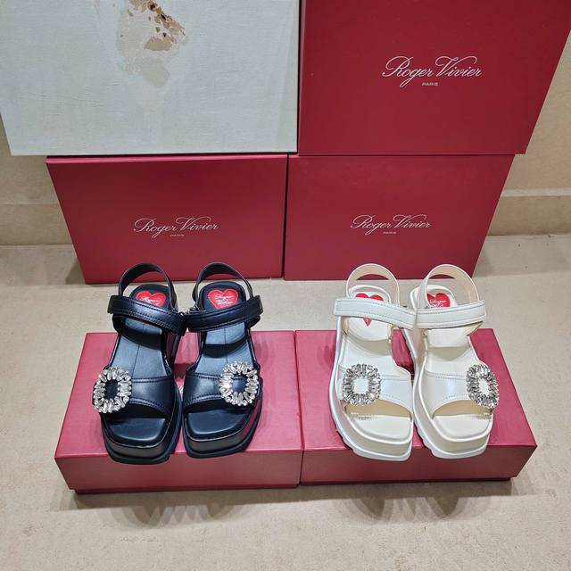 High version, top version 225 new Viv Run series square diamond casual sandals,