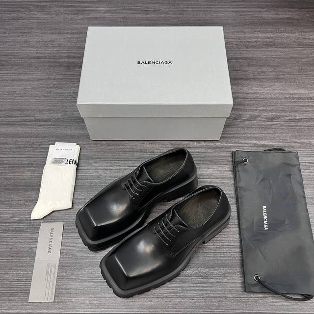 Original version Balenciaga Trooper leather 4-hole lace-up upper fashion casual