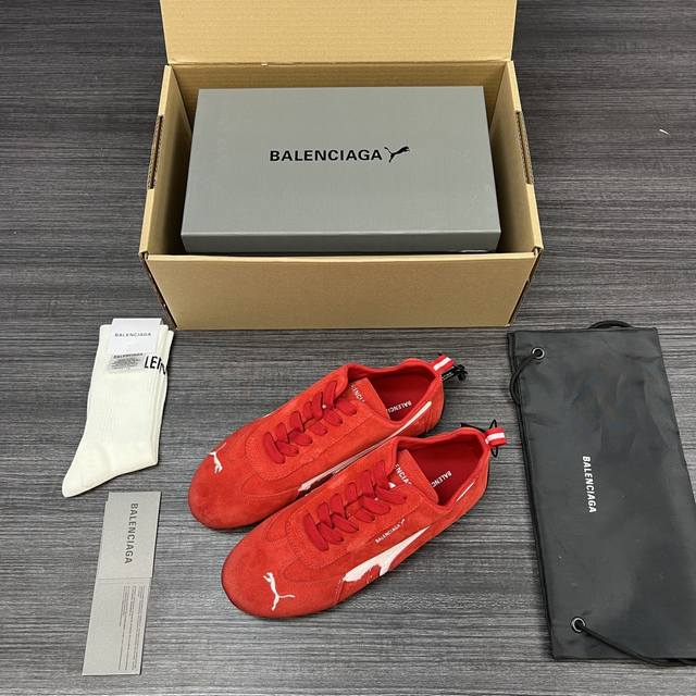 Original Balenciaga Puma Speedcat Sneakers Red. Demna's new winter 25 series Ba