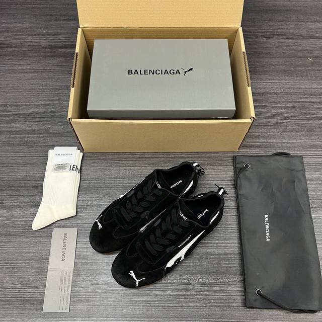 Original Balenciaga Puma Speedcat sneakers in black and white. Demna's new wint