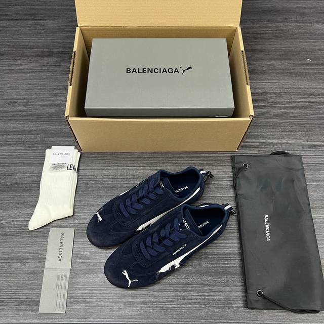Original Balenciaga Puma Speedcat sneakers dark blue. Demna's new winter 25 ser