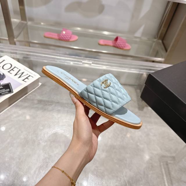 Chanel 2025Ss Spring and Summer new high-heeled lambskin sandals and slippers T