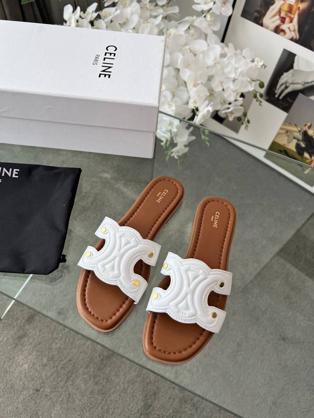 Cel*E Summer new hit Arc de Triomphe British style flat sandals are simple, styl