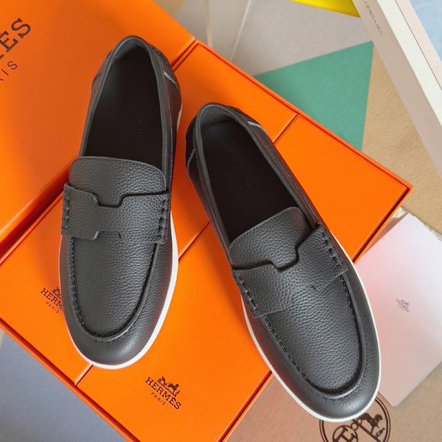 Top version: Women's Men's 440 Hermes Job series couple's H loafers casual spor