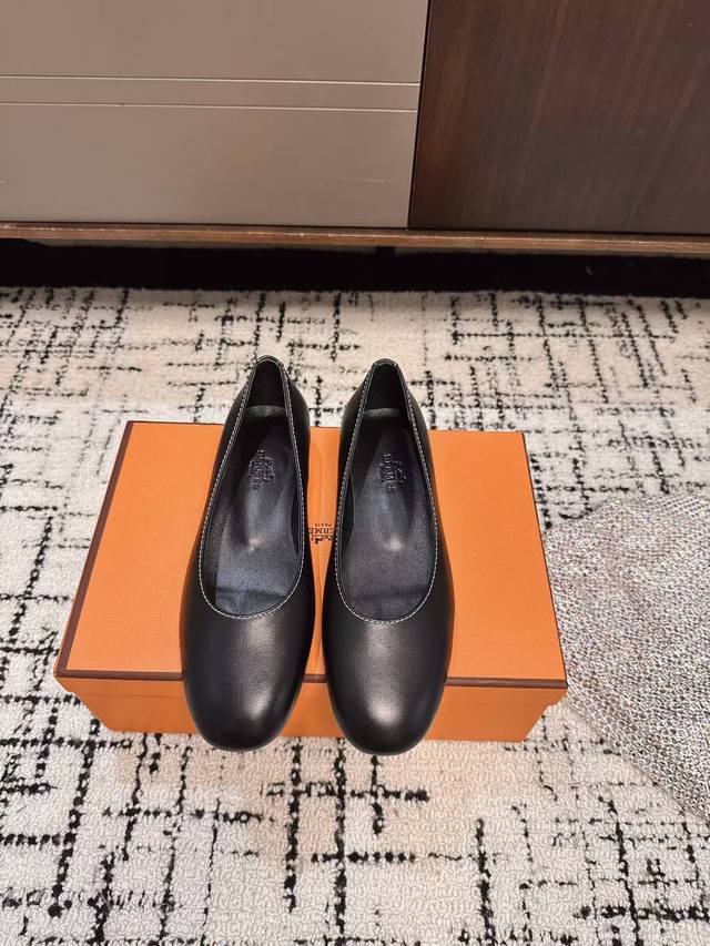 Dongguan purchasing level Hermes Kamilla series Mary Jane thick heel single shoe